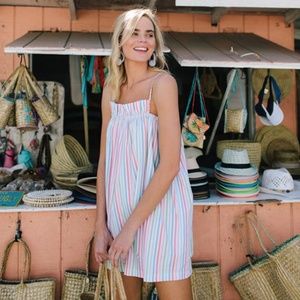 LAKE Island Ruffle Dress Cover Up stripe small